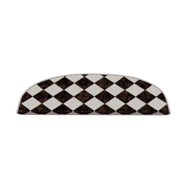 Czarno-białe dywaniki na schody zestaw 16 szt. 20x65 cm Chess Board – Vitaus