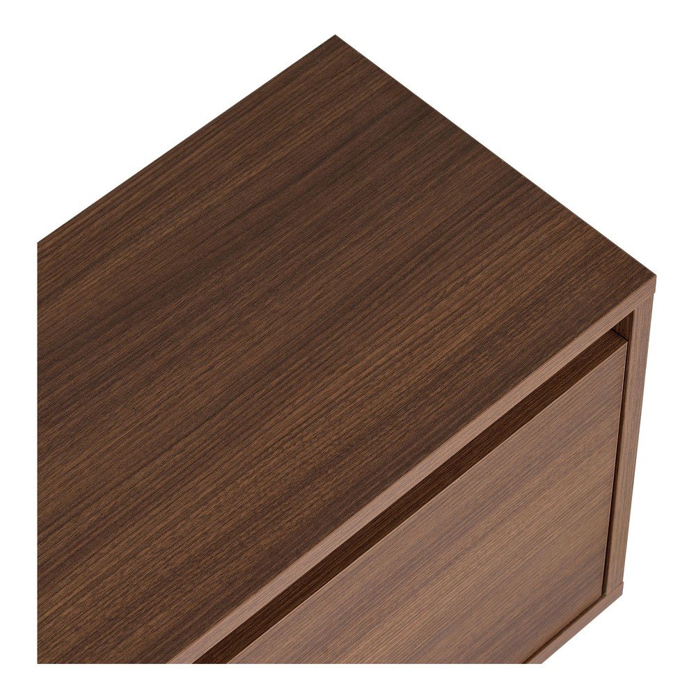 Szafka pod TV w dekorze orzecha w ciemnym naturalnym kolorze 160x42x30 cm Sentinel – Kalune Design (zdjęcie 4)