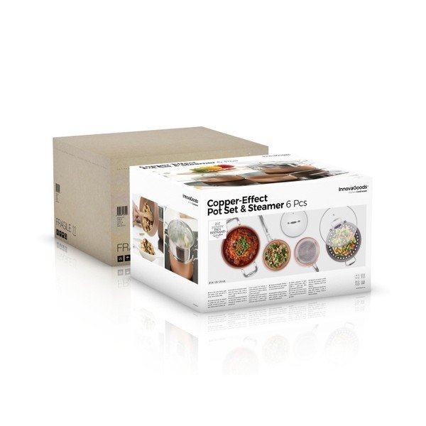 Komplet z wkładką do gotowania na parze InnovaGoods Copper-Effect-image-2