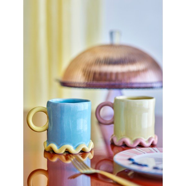 Jasnożółte/jasnoniebieskie kubki zestaw 2 szt. ceramiczne 350 ml Polly – Bloomingville-image-1