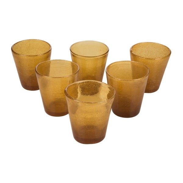 Zestaw 6 żółtych szklanek Kaleidos Lux, 300 ml
