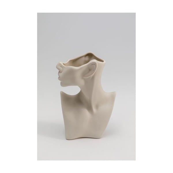 Beżowy ceramiczny ręcznie malowany wazon Body Art – Kare Design