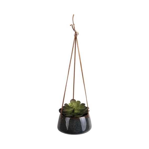 Ciemnozielona ceramiczna wisząca doniczka PT LIVING Unique, ø 20,5 cm-image-2