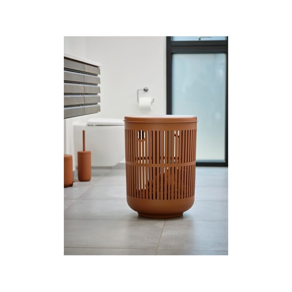 Pomarańczowy plastikowy kosz na pranie 60 l Ume – Zone-image-4