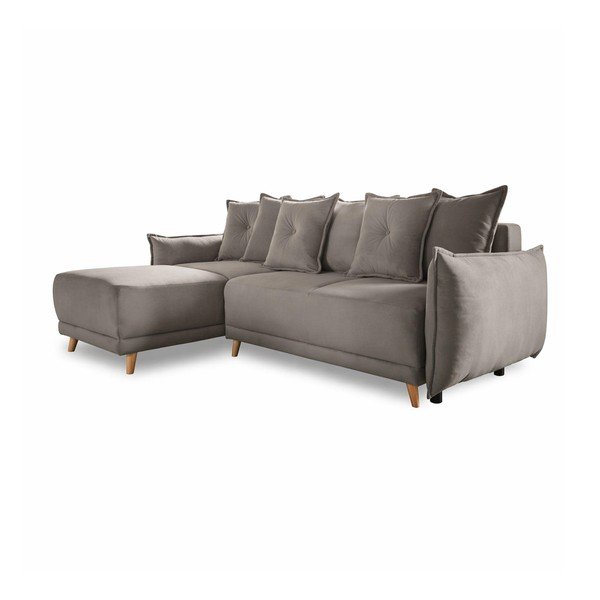 Jasnobrązowy sztruksowy rozkładany narożnik (strona zmienna) Lazy Lukka – Miuform