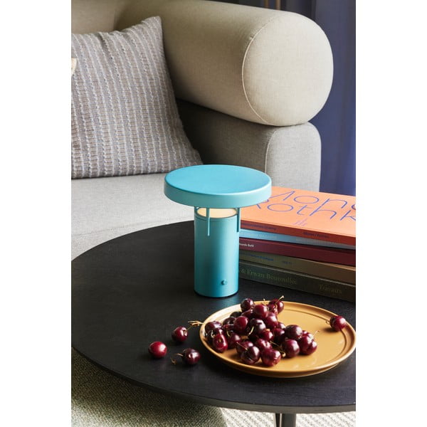 Niebieska lampa stołowa LED ze ściemniaczem (wysokość 20 cm) BringMe – Hübsch-image-1