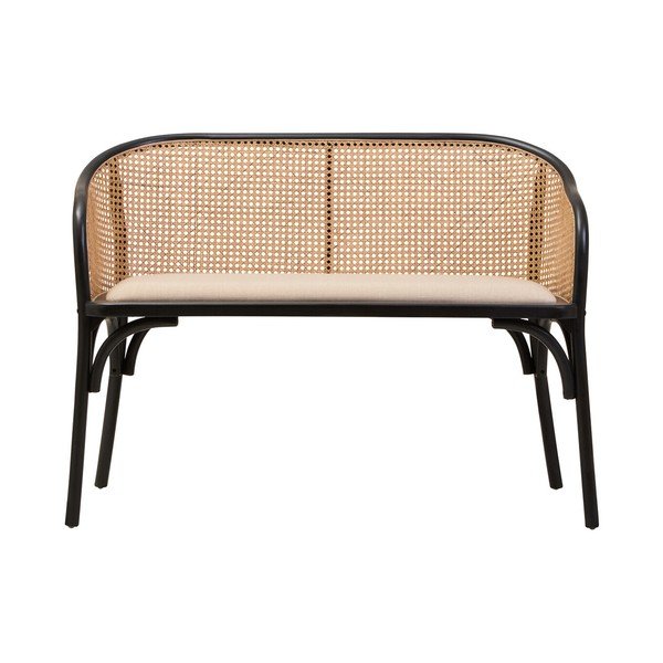 Czarna/w naturalnym kolorze tapicerowana ławka Cebu – Premier Housewares-image-2