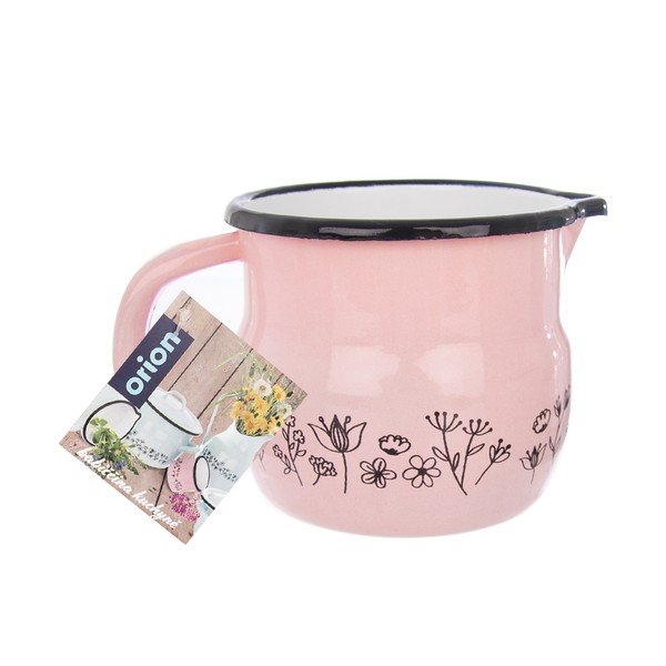 Różowy emaliowany dzbanek Orion Meadow, 800 ml-image-2
