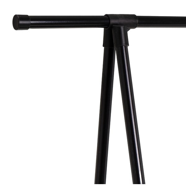 Czarny metalowy stojak na ubrania na kółkach 84x43x156 cm – Casa Selección-image-1