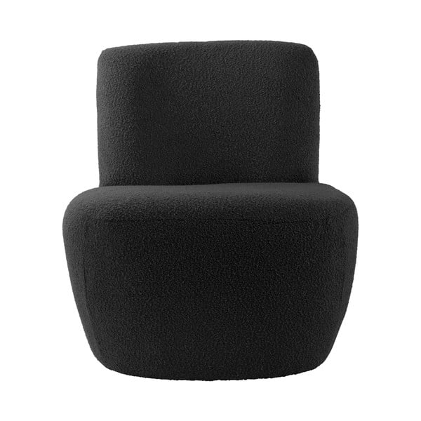 Czarny fotel z materiału bouclé Ada – Leitmotiv