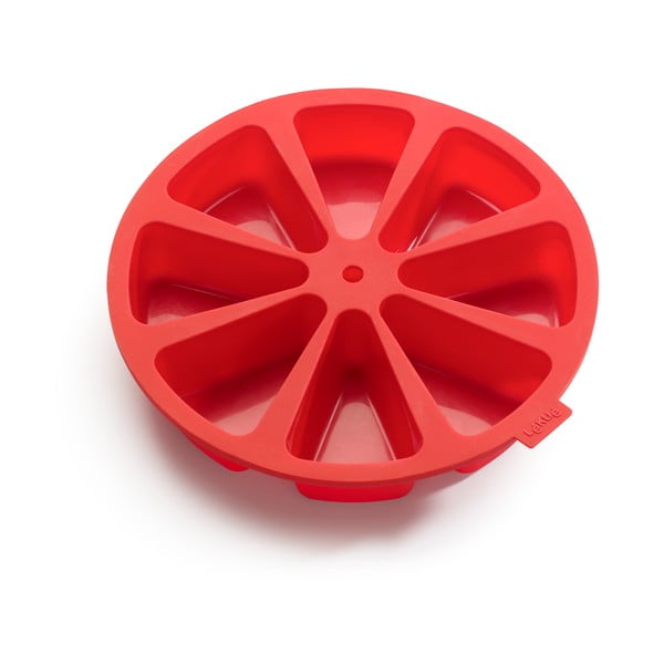 Czerwona silikonowa forma do tortu z przegródkami Lékué, ⌀ 26,5 cm