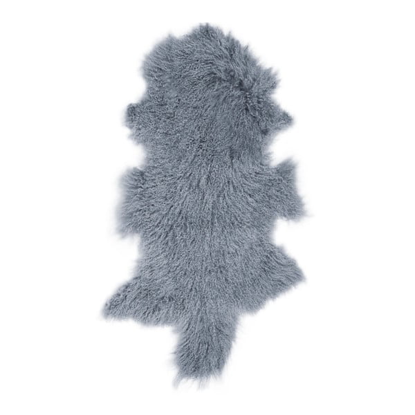 Ciemnoniebieski futrzany dywan z owczej skóry z długim włosiem Arctic Fur Hyggur, 85x50 cm