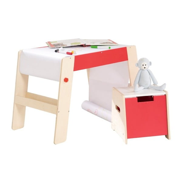 Biurko ze stołkiem i rolką papierową do rysowania Roba Kids-image-1