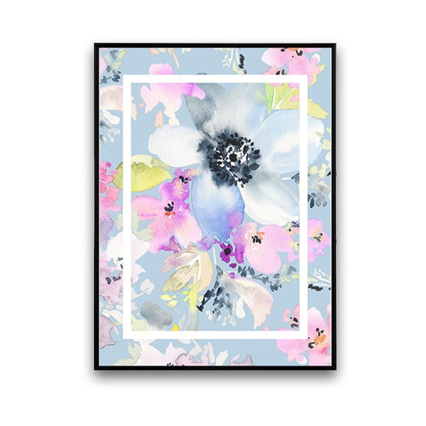 Plakat z niebieskimi kwiatami, 30 x 40 cm