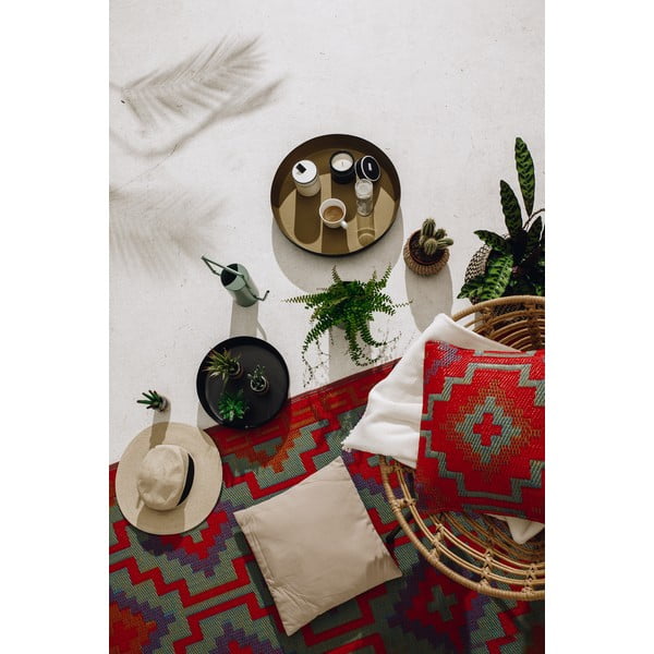 Pomarańczowo-fioletowy dwustronny dywan na zewnątrz z tworzywa sztucznego z recyklingu Fab Hab Lhasa Orange & Violet, 120x180 cm-image-3