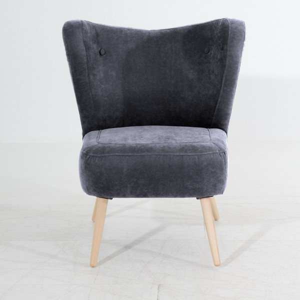 Antracytowy fotel Max Winzer Sari Velur-image-1