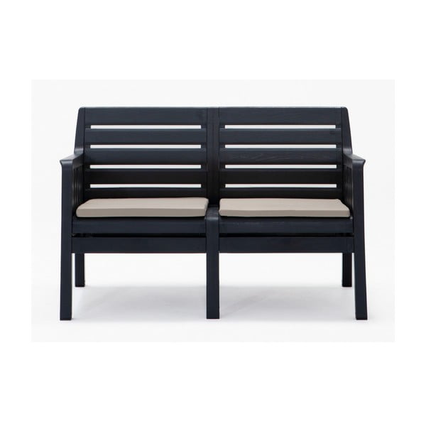 Antracytowy zestaw mebli ogrodowych dla 4 osób Lara – Floriane Garden-image-2