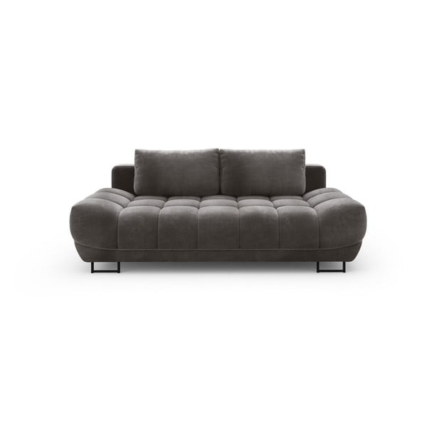 Ciemnobrązowa 3-osobowa sofa rozkładana z aksamitnym obiciem Windsor & Co Sofas Cirrus