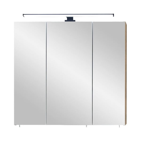 Brązowa wisząca szafka łazienkowa z lustrem 75x70 cm Set 374 – Pelipal