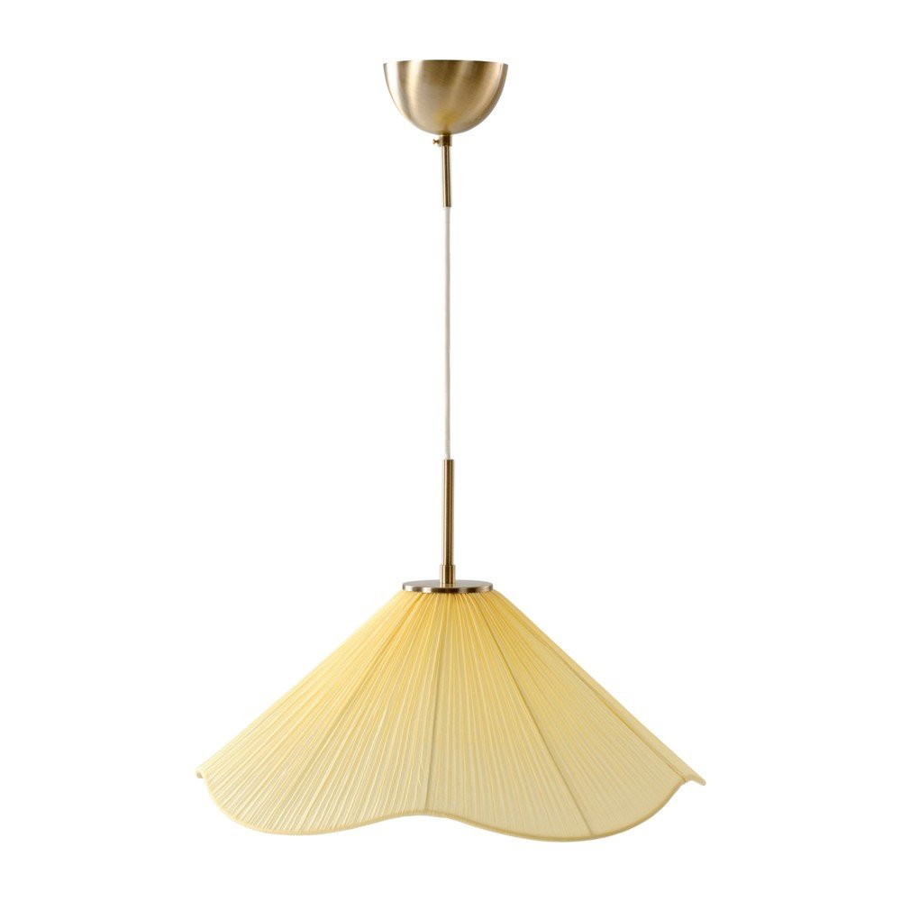 Żółta tekstylna lampa wisząca ø 50 cm Lunaria – Jotex