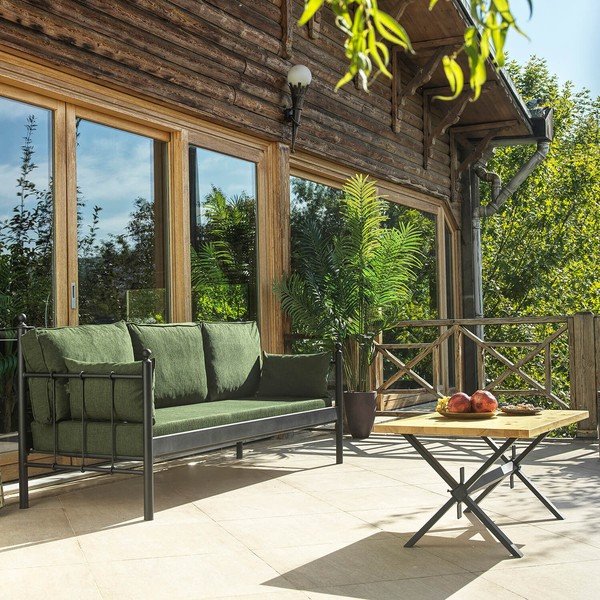 Zielona metalowa sofa ogrodowa Lalas – Floriane Garden-image-1