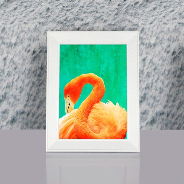 Obraz w ramie Dekorjinal Pouff Painted Flamingo, 23x17 cm