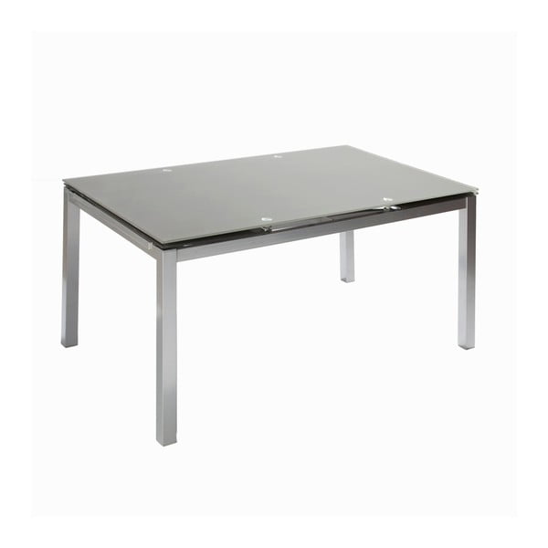 Stół rozkładany z szarym szklanym blatem Pondecor Sam, 90x140 cm