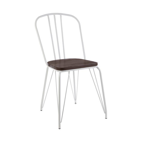 Białe/w naturalnym kolorze krzesło z litego drewna wiązu District – Premier Housewares
