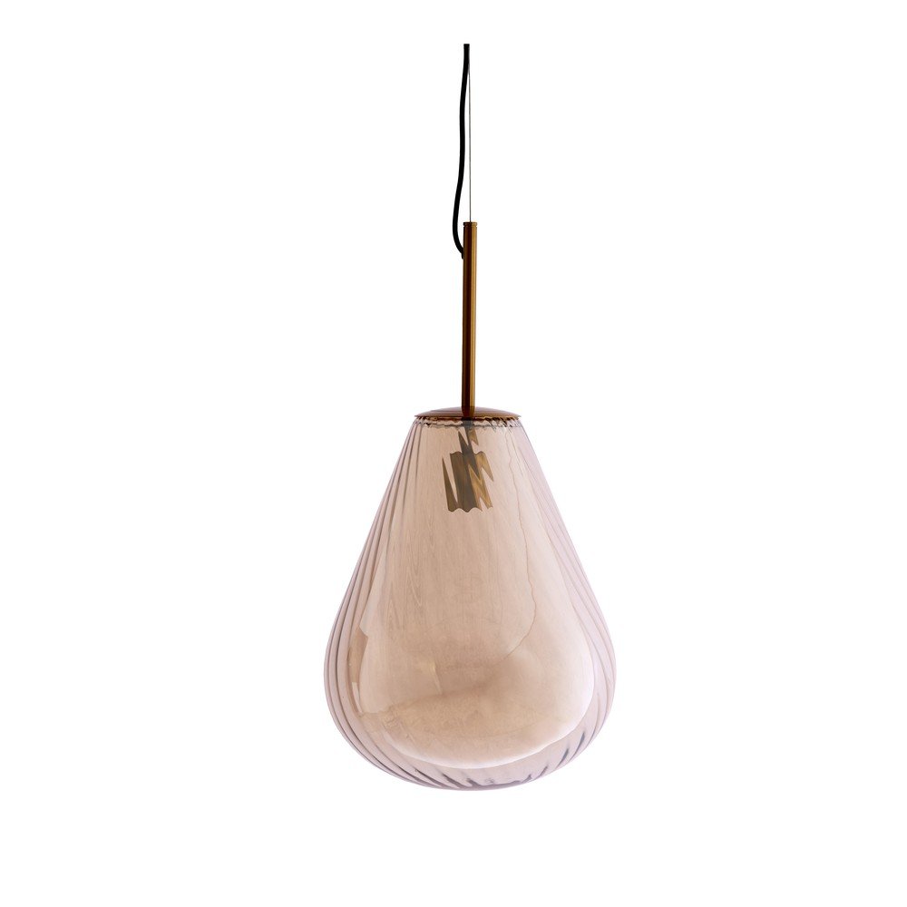 Lampa wisząca w bursztynowym kolorze ze szklanym kloszem Leona – Light & Living