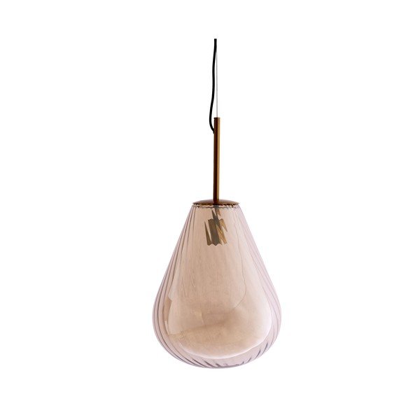 Lampa wisząca w bursztynowym kolorze ze szklanym kloszem Leona – Light & Living