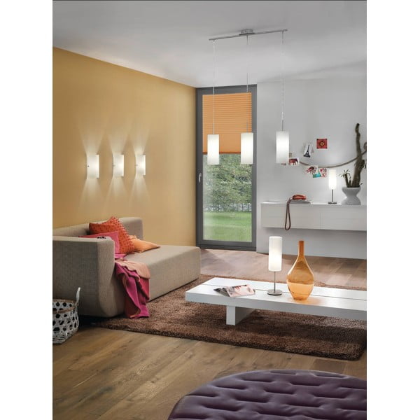 Lampa wisząca w biało-srebrnym kolorze ze szklanym kloszem TROY 3 – EGLO-image-3