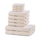 Komplet 10 jasnokremowych ręczników DecoKing Marina Ecru