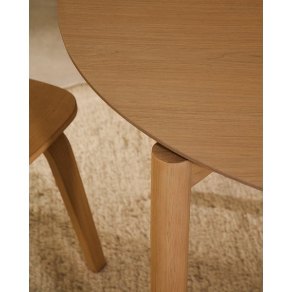 Okrągły stół w dekorze jesionu ø 110 cm Indara – Kave Home-image-2