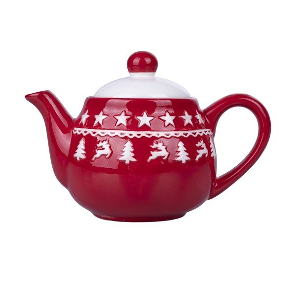 Biało-czerwony świąteczny ceramiczny dzbanek do herbaty 520 ml Xmas – VDE Tivoli 1996-image-2