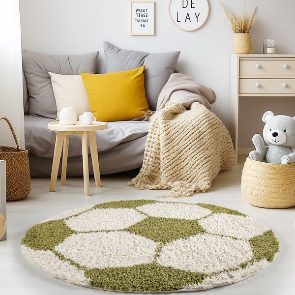 Zielono-kremowy dywan dziecięcy ø 120 cm Fun – Ayyildiz Carpets-image-1