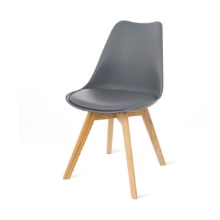 Zestaw 2 szarych krzeseł z bukowymi nogami Bonami Essentials Retro