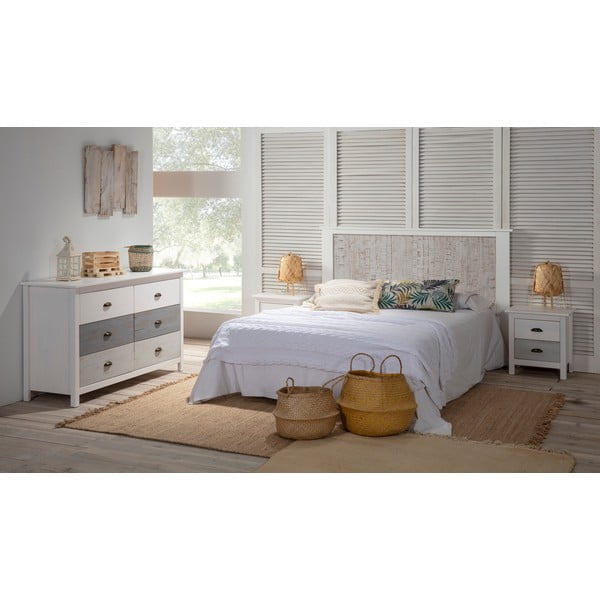 Biało-szara szafka nocna Marckeric Romantica, 46x50 cm-image-1