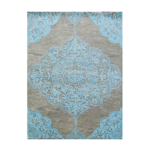 Niebieski dywan tuftowany ręcznie Bakero Kirman, 183x122 cm