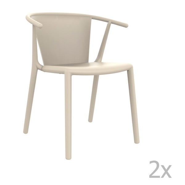 Zestaw 2 kremowych krzeseł ogrodowych Resol steely
