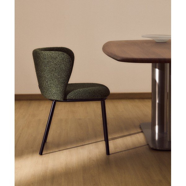 Zielony tapicerowany fotel jadalniany Ciselia – Kave Home-image-1