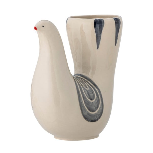 Kremowy kamionkowy ręcznie malowany wazon (wysokość 19 cm) Trudy – Bloomingville-image-2