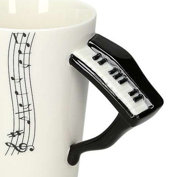 Kubek porcelanowy z muzycznym motywem Gift Republic Pianino, 250 ml-image-1