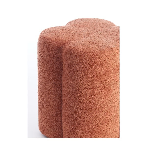 Pomarańczowy puf z materiału bouclé Nalani – Light & Living-image-3