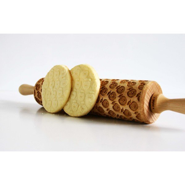 Drewniany grawerowany wałek do ciasta Valek Apples-image-2