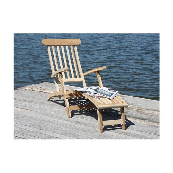 Brązowy drewniany leżak ogrodowy Java – Garden Pleasure-image-1