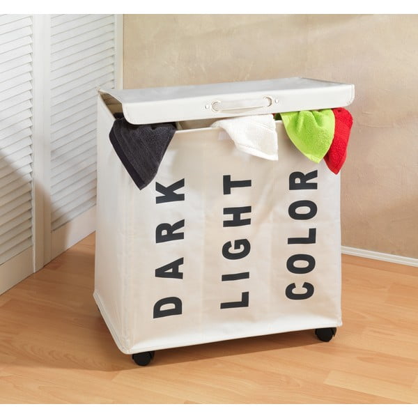 Beżowy potrójny kosz na pranie Wenko Trivo, 117,6 l-image-1