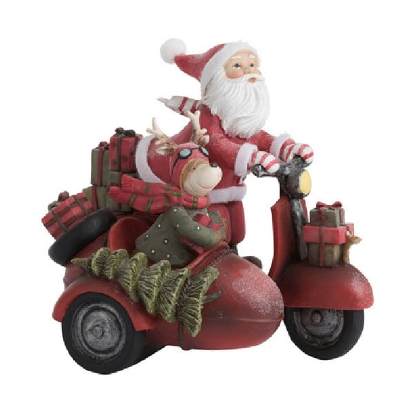 Dekoracyjna figurka św. Mikołaja na skuterze J-Line Santa Scooterist