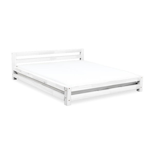 Białe łóżko 2-osobowe z drewna świerkowego Benlemi Double, 180x200 cm