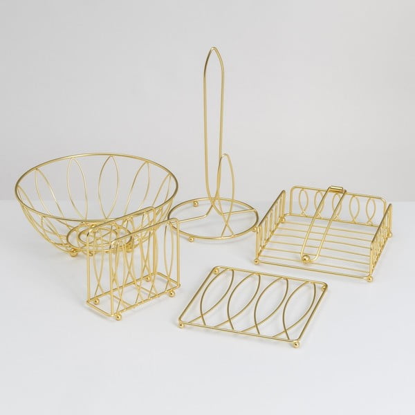 Metalowy stojak na ręczniki papierowe w kolorze złota ø 16 cm – Casa Selección-image-1