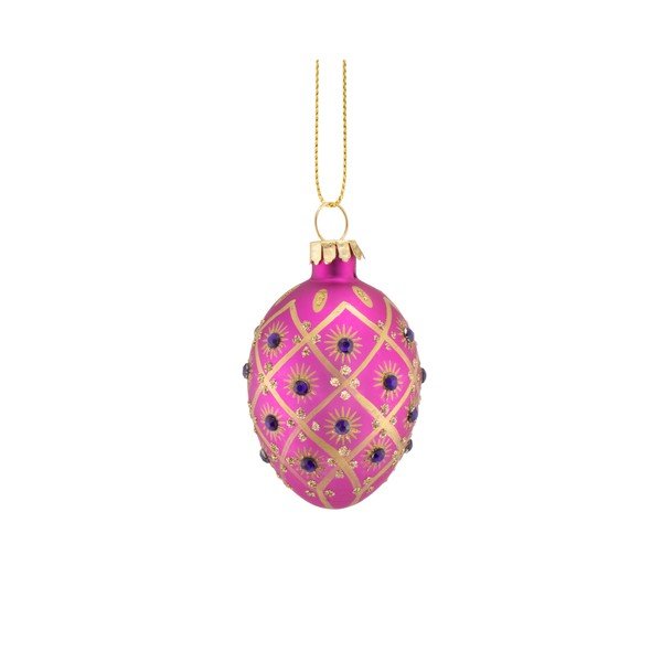 Szklane bombki zestaw 4 szt. 4 cm Diamante Oval – Sass & Belle-image-1